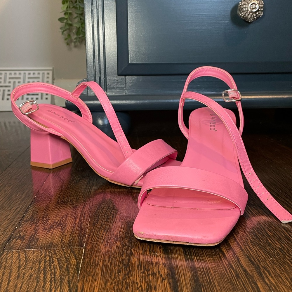 Pink Square Heels 👠🩷